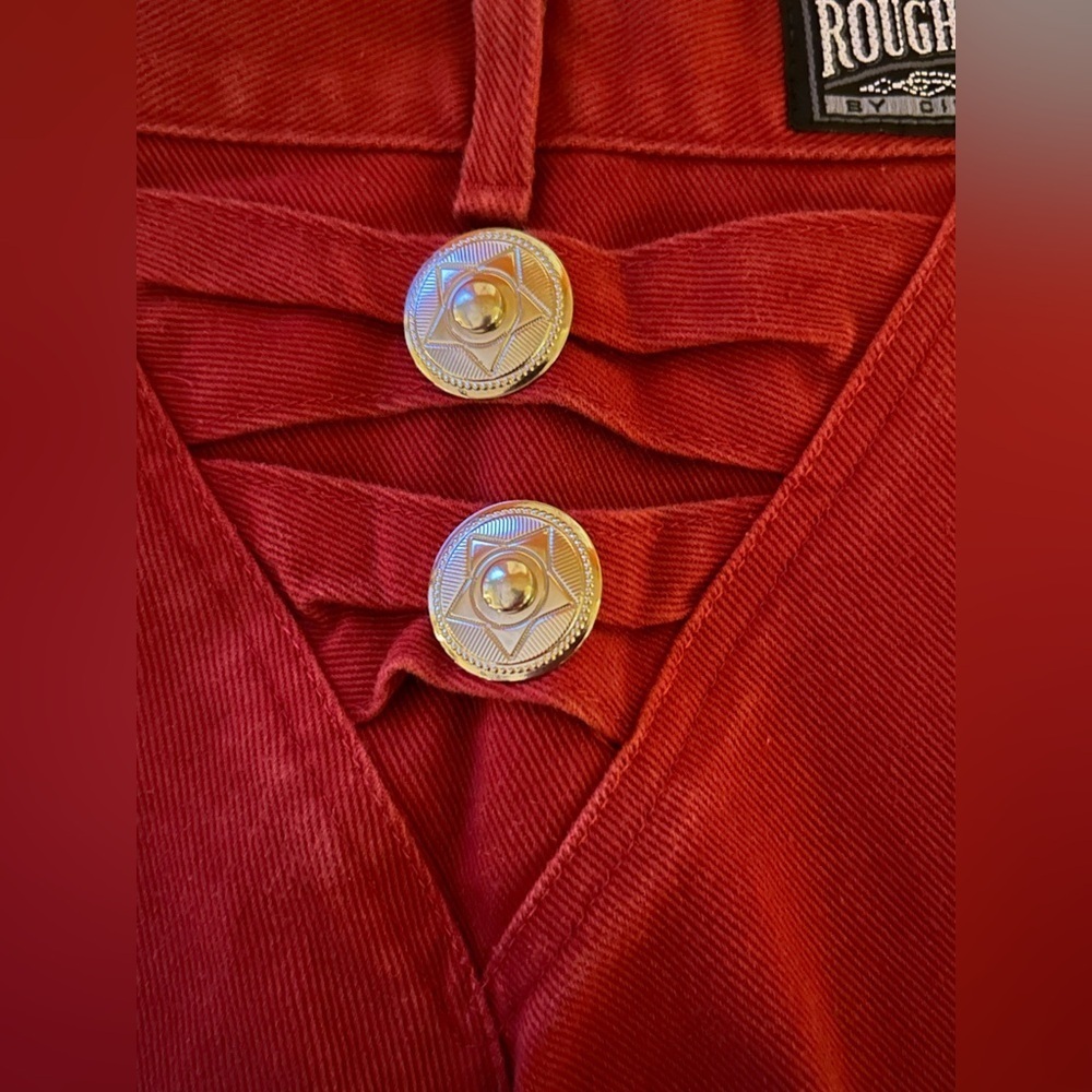 Vtg Roughrider by Circle T Cowgirl Western Jeans Concho Back Red Size 1/2 - Picture 7 of 12